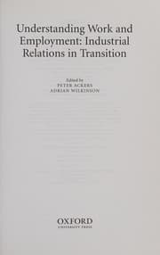 Tapa de Understanding work and employment