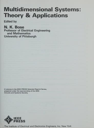 Tapa de Multidimensional systems