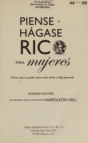 Tapa de Piense y hágase rico para mujeres