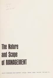 Tapa de The nature and scope of management