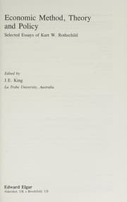 Tapa de Economic method, theory and policy