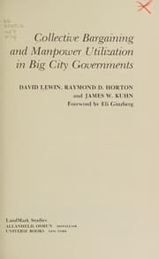 Tapa de Collecting bargaining and manpower utilization in big city governments