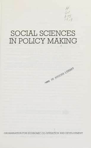 Tapa de Social sciences in policy making