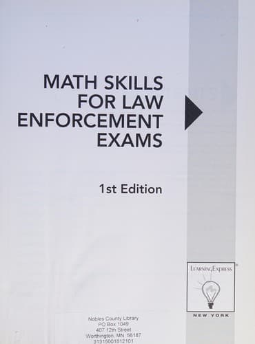 Tapa de Math for law enforcement exams