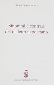 Tapa de Sinonimi e contrari del dialetto napoletano