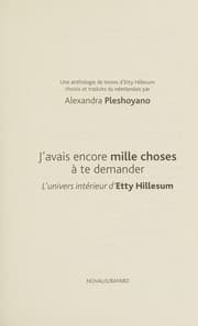 Tapa de J'avais encore mille choses à te demander