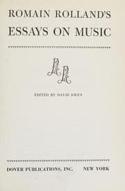 Tapa de Romain Rolland's essays on music