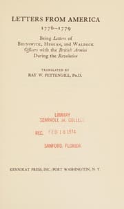 Tapa de Letters from America, 1776-1779