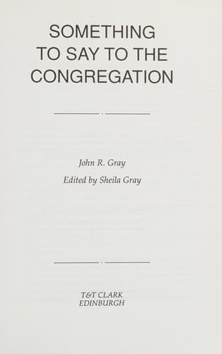 Tapa de Something to say to the congregation