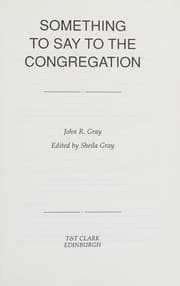 Tapa de Something to say to the congregation