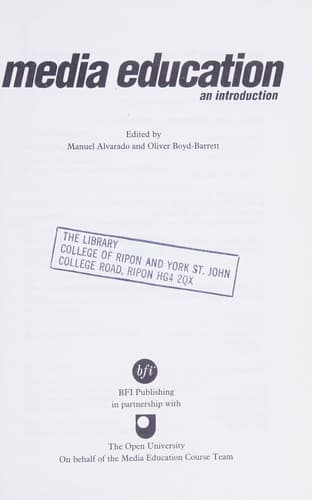 Tapa de Media education