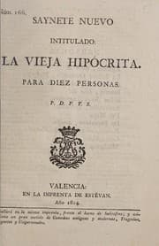 Tapa de Saynete nuevo intitulado La vieja hipócrita