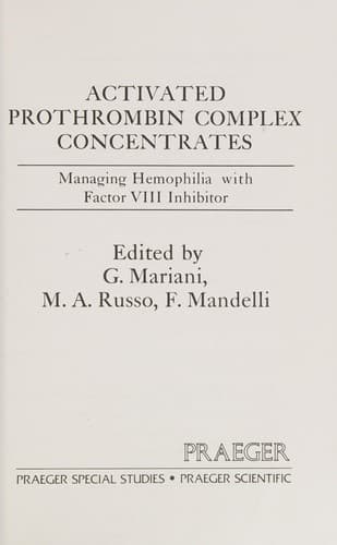 Tapa de Activated prothrombin complex concentrates