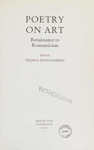 Tapa de Poetry on art