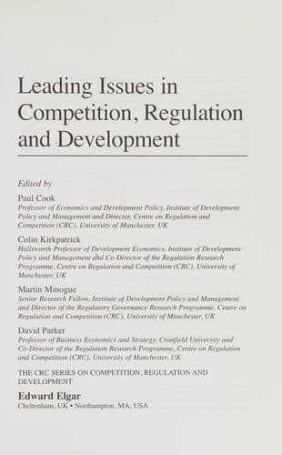 Tapa de Leading issues in competition, regulation and development