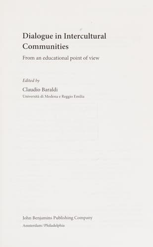 Tapa de Dialogue in intercultural communities
