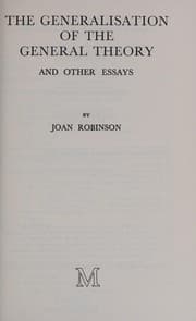 Tapa de The generalisation of the general theory, and other essays
