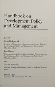 Tapa de Handbook on development policy and management