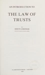 Tapa de An introduction to the law of trusts