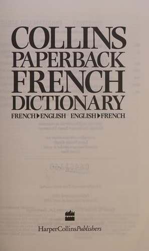 Tapa de Collins paperback French dictionary