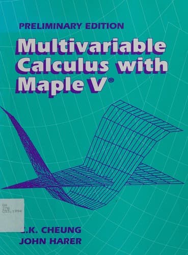 Tapa de Multivariable Calculus with Maple V(r), Preliminary Edition
