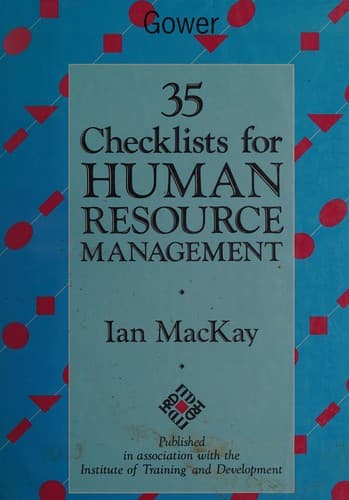 Tapa de 35 Checklists for Human Resource Management