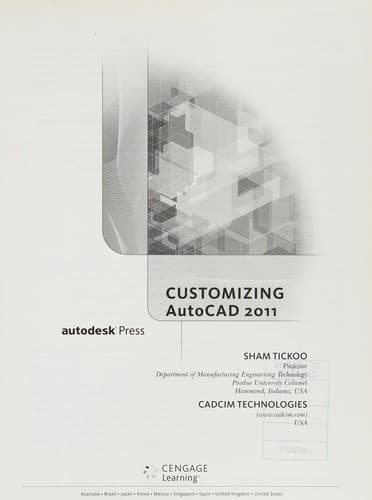 Tapa de Customizing AutoCAD 2011, International Edition
