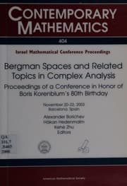 Tapa de Bergman spaces and related topics in complex analysis