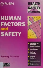 Tapa de Human Factors and Safety (Health and Safety in Practice Series)