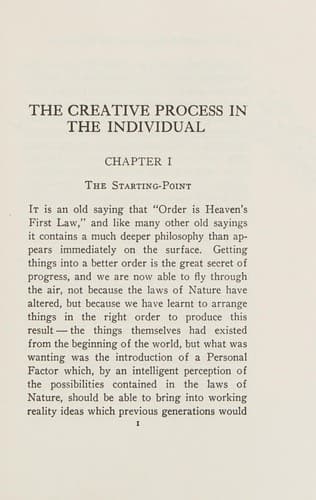 Tapa de The creative process in the individual