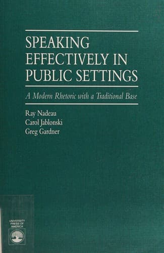 Tapa de Speaking effectively in public settings