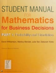 Tapa de Student Manual for Mathematics for Business Decisions