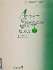 Tapa de Accessibility to postsecondary education in Canada