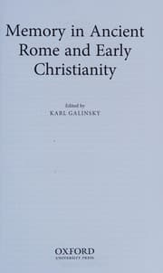 Tapa de Memory in Ancient Rome and Early Christianity