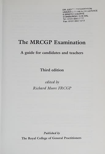 Tapa de The MRCGP Examination