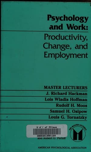 Tapa de Psychology and work