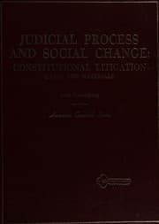 Tapa de Judicial Process and Social Change