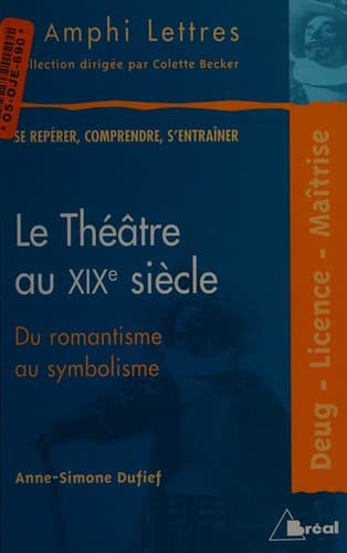 Tapa de Le théâtre au XIXe siècle