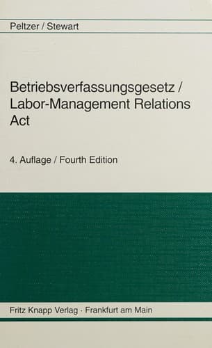 Tapa de Betriebsverfassungsgesetz =