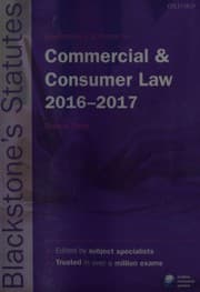 Tapa de Blackstone's Statutes on Commercial and Consumer Law 2016-2017