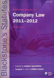 Tapa de Blackstone's Statutes on Company Law 2011-2012