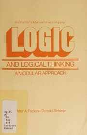 Tapa de Instructor's manual to accompany Logic and logical thinking