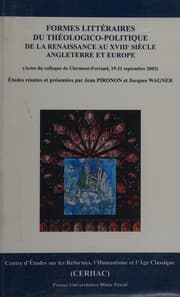 Tapa de Formes littéraires du théologico-politique de la Renaissance au XVIIIe siècle