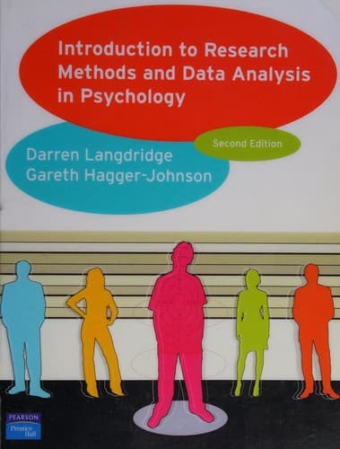 Tapa de Introduction to research methods and data analysis in psychology