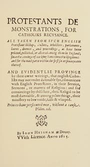 Tapa de Protestants demonstrations for Catholiks recusance, 1615