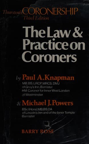 Tapa de The Law and Practice on Coroners