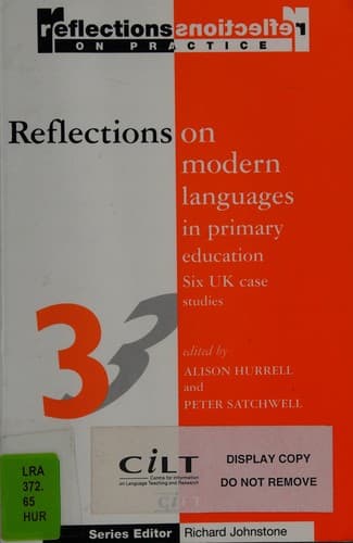 Tapa de Reflections on modern languages in primary education