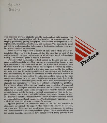 Tapa de Business mathematics