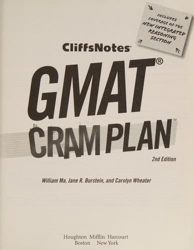 Tapa de CliffsNotes GMAT cram plan