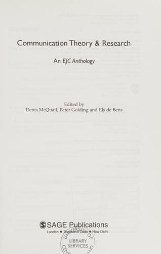Tapa de Communication theory & research